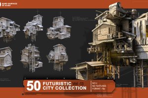 Artstation – 50 post-apocalyptic building Vol 12   C5737