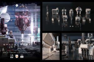 Artstation – Space Base – Sci Fi Modules, Buildings And Environment Assets Blender 3D Kitbash Pack  C5749
