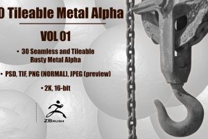 Artstation – 30 Metal Alphas (Seamless and Tileable – Vol 01) C5772
