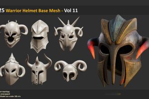 25 Warrior Helmet Base Mesh – Vol 11 C5709