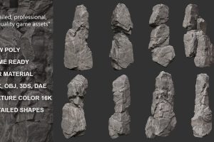 Gray Vertical Rock Modular 221120 – Ultra HD 16K Texture  C5795