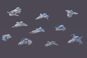 Unity-Low Poly Spaceship Pack U3898