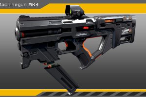 Unreal Engine – SciFi Machinegun AK4 Playable UE7234