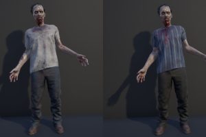 Unreal Engine – Zombie with T-Shirt UE7245