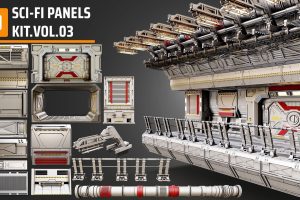 sci fi panel kit vol03 3D model C5788