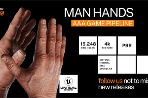 Artstation – Game character realtime hands man C5813