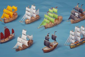 Unreal Engine Low Poly Ships UE7459