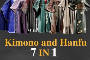 7 Kimono and Hanfu dress /Marvelous Designer / 4k Textures/Smart material C5833