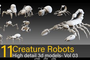 11 Creature Robots- Vol 03- High detail 3d models C5843