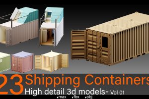 23 Shipping Containers- Vol 01- High detail 3d models C5844