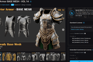 20 Warrior Armor BASE MESH – VOL 14 C5852