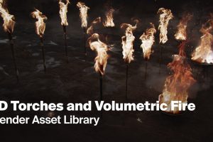 3D Torches and Volumetric Fire for Concept Art – Blender Asset Library C5879