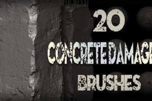 20 Concrete Cracks and Damages Brush + Alphas C5889