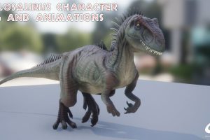 Unreal Engine – Allosaurus Dinosaur Character Rig and Animations UE7880