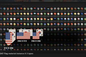Unreal Engine – Country Flag with Physics animation UE8804