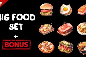 Unreal Engine Big 2D Food Set + Bonus UE8236