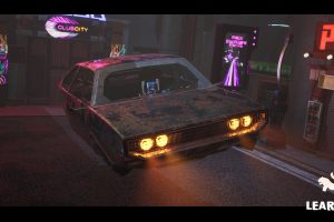 Unreal Engine – Driveable  Animated Retro Cyberpunk Hover Car 02 UE8360