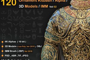 120 Ornament Kitbash – Alpha -3D Models – IMM vol 02 Low-poly 3D model