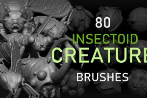 Zbrush + Blender – 80 Insectoid Creature Brush mega Pack  C5950