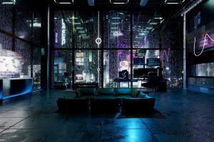 Cyberpunk Loft Scene 3D Blender File (Textured) + (FBX – OBJ – MTL Files) C5955