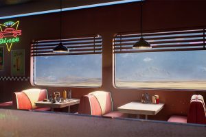 Unreal Engine – Restaurant American Restaurant Cafe Diner Environment UE9397