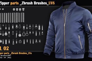 70 Zipper parts _Zbrush Brushes_UVS C5982