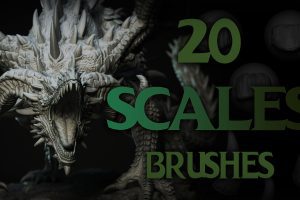 Zbrush + Blender – 20 Scales Brushes C5993