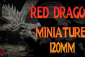 Young Red Dragon – 120mm Miniature STL C5994