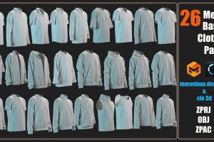26 Men’s Basic Clothes Pack – Vol1 – Marvelous/Clo3D Project File C12012
