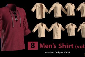 8 Men’s Shirt (vol2) + Zprj +Obj + Fbx