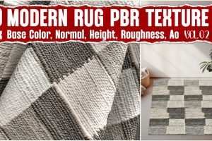 Modern Rug VOL.02| 4K Seamless PNG PBR Textures C12027