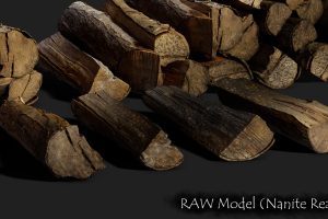 Unreal Engine – Black Cherry Firewood Pieces 01 UE10208