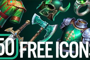Unreal Engine – 50 Free Stylized Icons UE10681