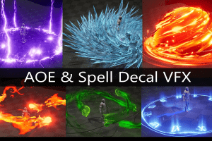 Unreal Engine – AOE and Spell Decal VFX with SFX UE10196